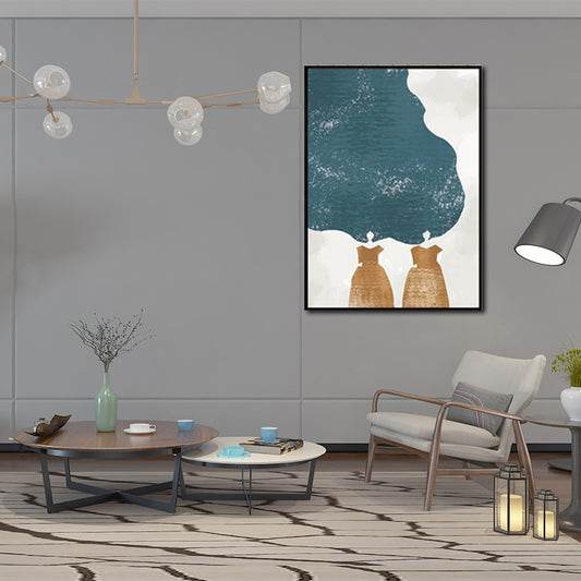 Fashion Lady Wall Art Decor Pastel Color Modern Style Canvas Print for Living Room
