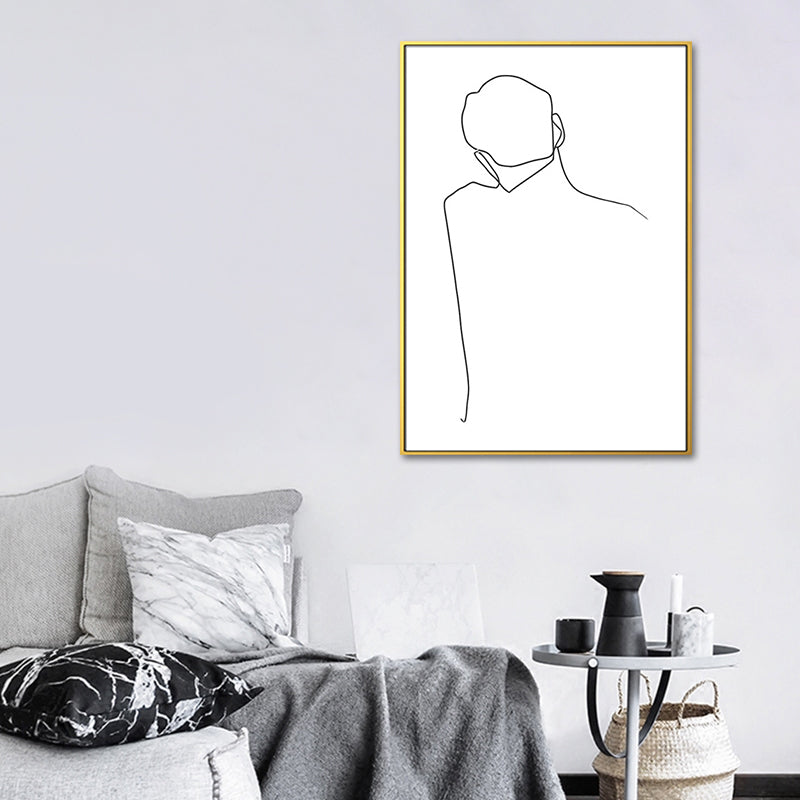 Dancing Girl Charcoal Drawings Painting Scandinavian Style Canvas Wall Art Decor Clearhalo 'Arts' 'Canvas Art' 1638389