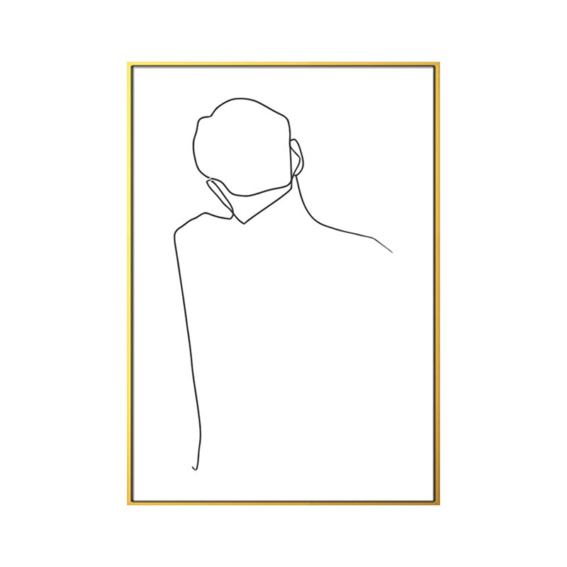 Dancing Girl Charcoal Drawings Painting Scandinavian Style Canvas Wall Art Decor Clearhalo 'Arts' 'Canvas Art' 1638390