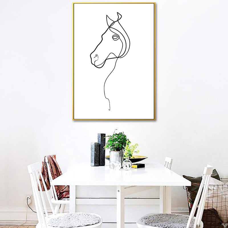 Dancing Girl Charcoal Drawings Painting Scandinavian Style Canvas Wall Art Decor Clearhalo 'Arts' 'Canvas Art' 1638395