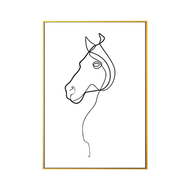 Dancing Girl Charcoal Drawings Painting Scandinavian Style Canvas Wall Art Decor Clearhalo 'Arts' 'Canvas Art' 1638397