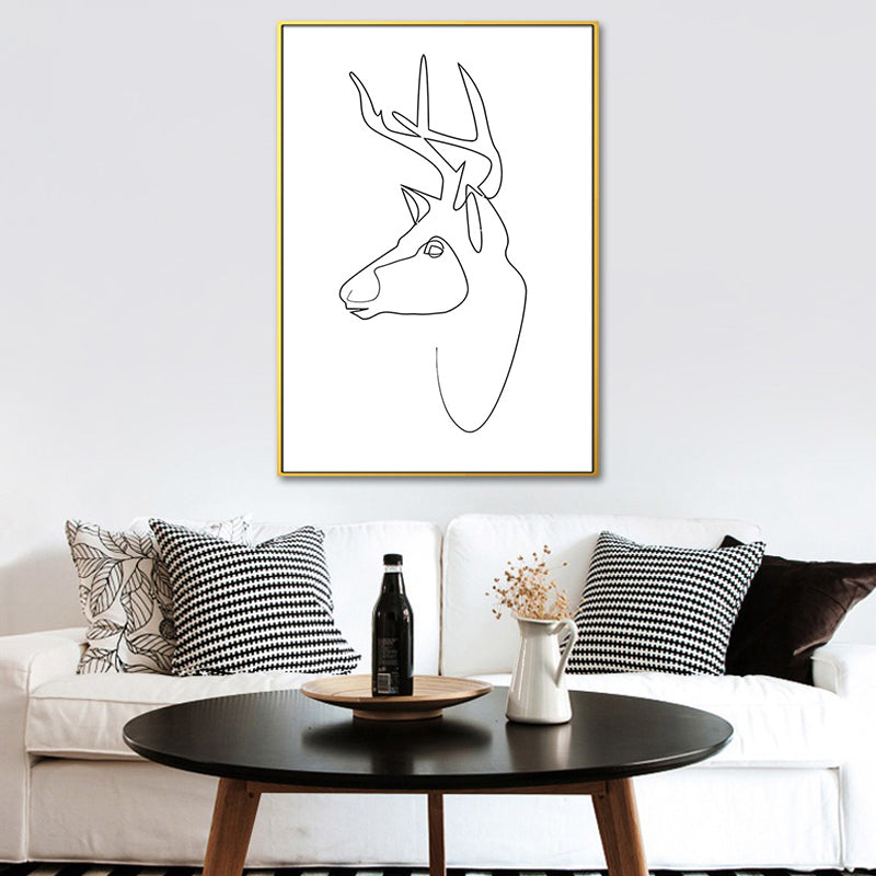 Dancing Girl Charcoal Drawings Painting Scandinavian Style Canvas Wall Art Decor Clearhalo 'Arts' 'Canvas Art' 1638402