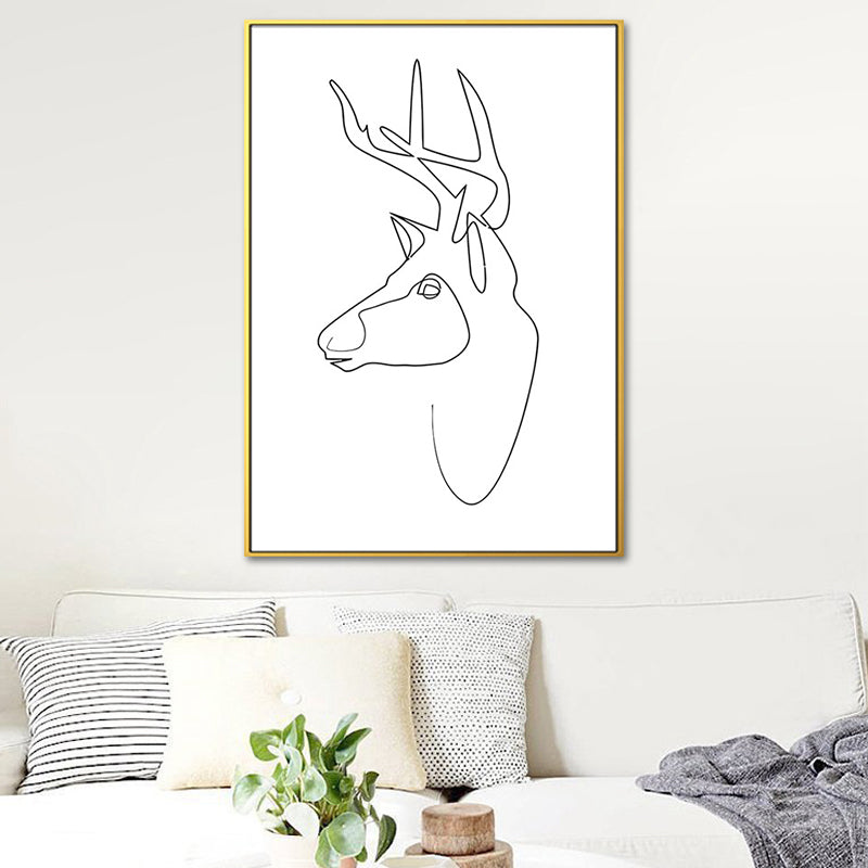 Dancing Girl Charcoal Drawings Painting Scandinavian Style Canvas Wall Art Decor Clearhalo 'Arts' 'Canvas Art' 1638403