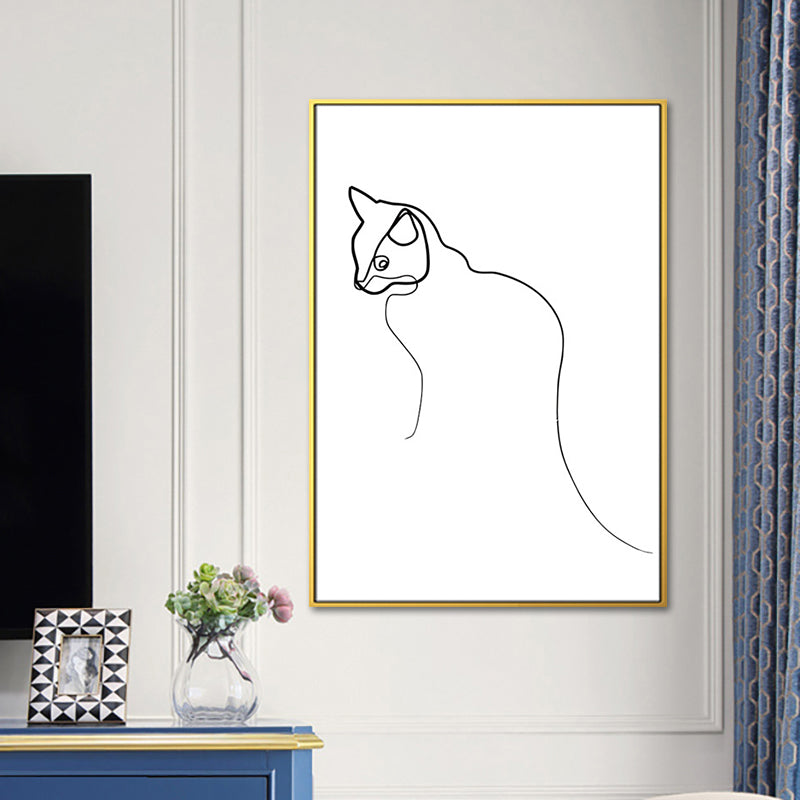 Dancing Girl Charcoal Drawings Painting Scandinavian Style Canvas Wall Art Decor White Design 5 Clearhalo 'Arts' 'Canvas Art' 1638408