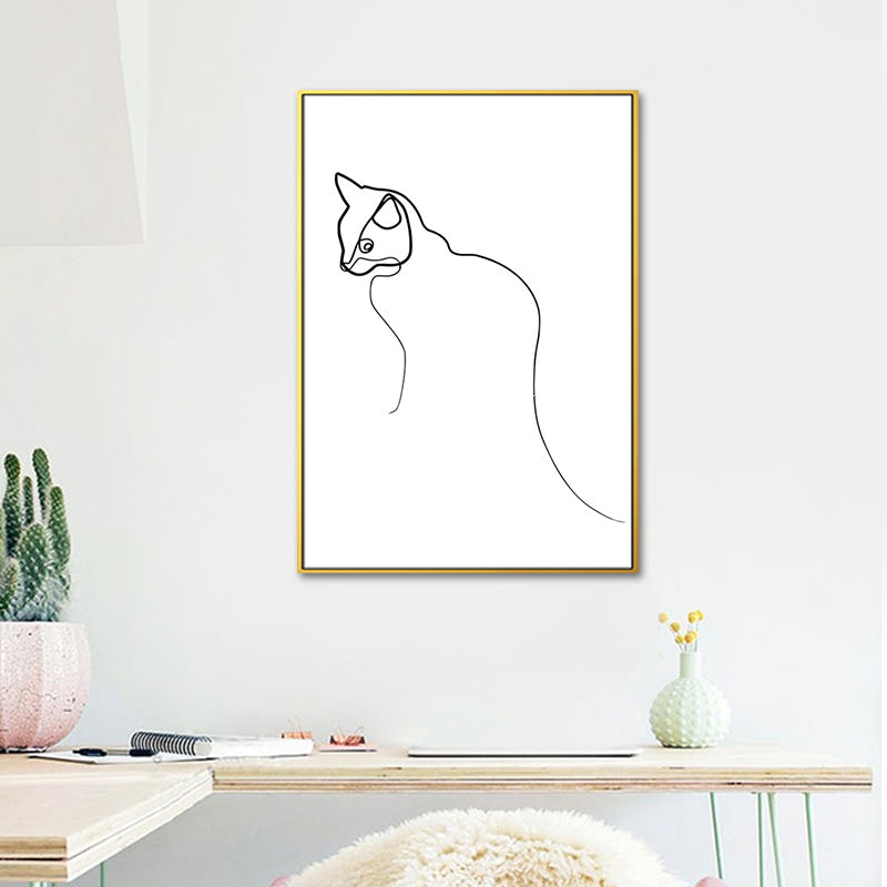 Dancing Girl Charcoal Drawings Painting Scandinavian Style Canvas Wall Art Decor Clearhalo 'Arts' 'Canvas Art' 1638409