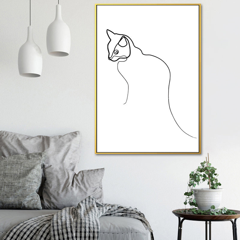 Dancing Girl Charcoal Drawings Painting Scandinavian Style Canvas Wall Art Decor Clearhalo 'Arts' 'Canvas Art' 1638410