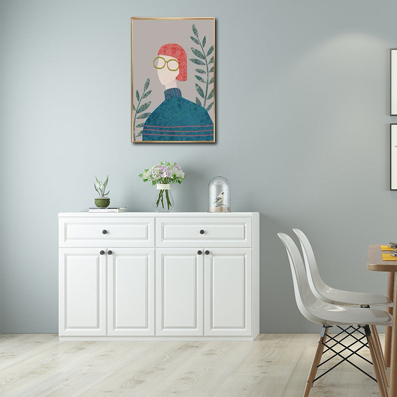Arte de pared de lienzo de lienzo decoración de la pared de figura de moda nórdica en color suave para el hogar