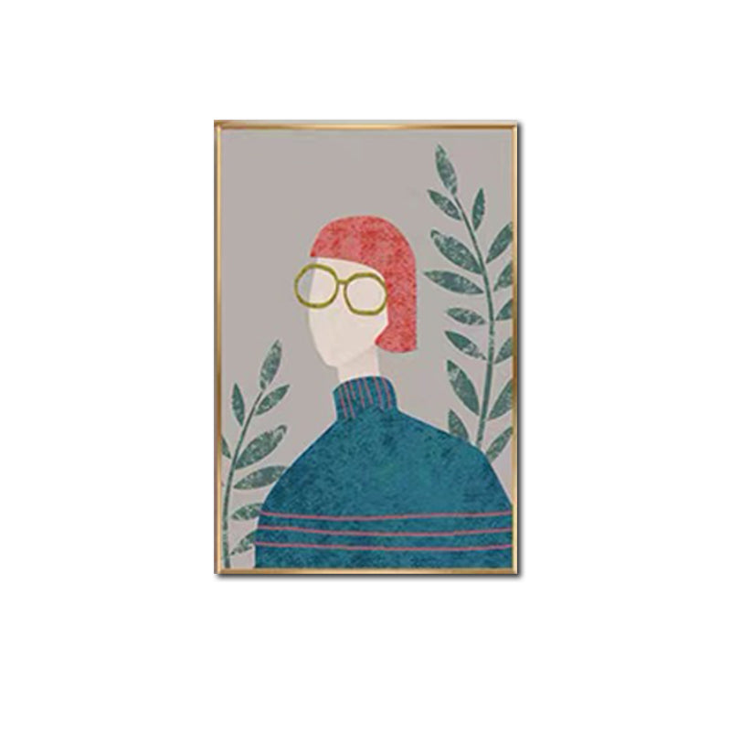 Canvas Textured Wall Art Nordic Fashion Figure Wall Decor in Soft Color for Home Clearhalo 'Arts' 'Canvas Art' 1638467