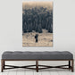 Meadow and Misty Forest Art Print Black Vintage Canvas for Dining Room, Textured Clearhalo 'Arts' 'Canvas Art' 1638528