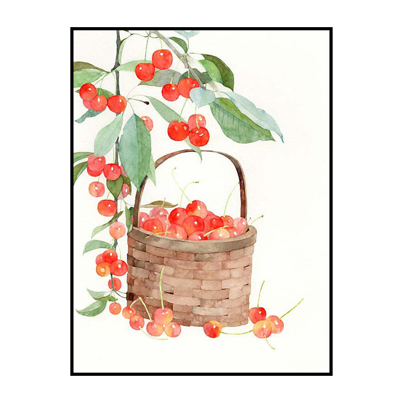 Farmhouse Plant Painting Canvas Print White Textured Wall Art Decor for Dining Room Clearhalo 'Art Gallery' 'Canvas Art' 'Country Art Gallery' 'French Country' 'Rustic' Arts' 1638579