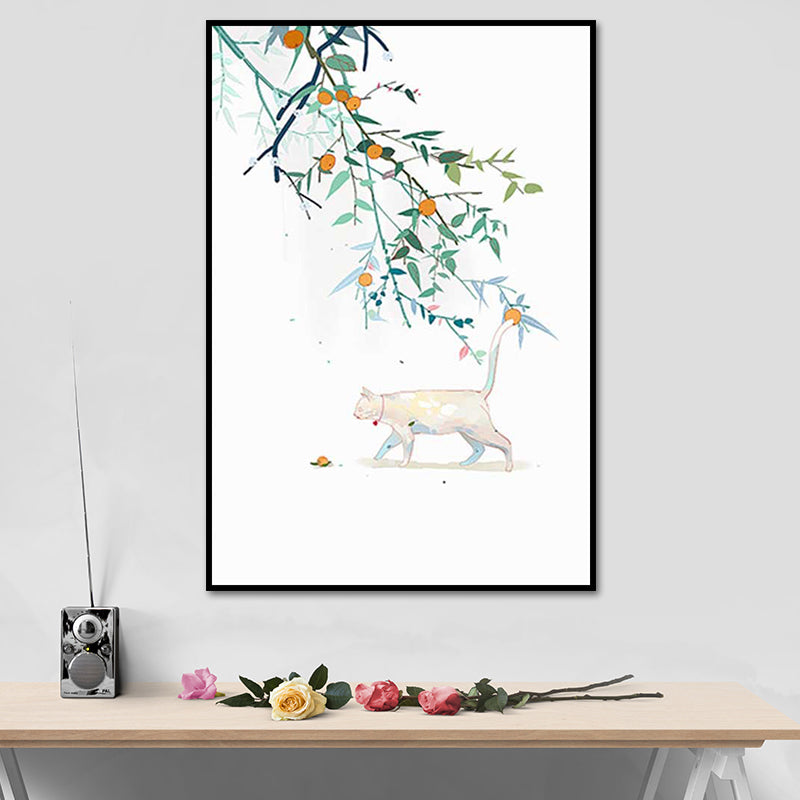 Farmhouse Plant Painting Canvas Print White Textured Wall Art Decor for Dining Room White Design 2 Clearhalo 'Art Gallery' 'Canvas Art' 'Country Art Gallery' 'French Country' 'Rustic' Arts' 1638583