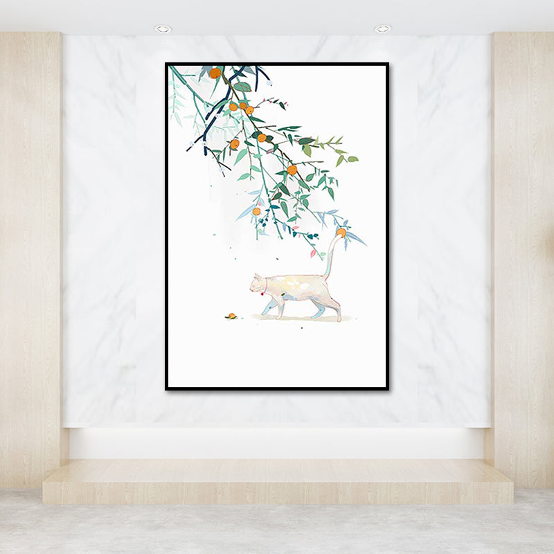 Farmhouse Plant Painting Canvas Print White Textured Wall Art Decor for Dining Room Clearhalo 'Art Gallery' 'Canvas Art' 'Country Art Gallery' 'French Country' 'Rustic' Arts' 1638585