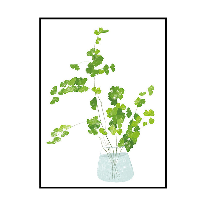 Farmhouse Plant Painting Canvas Print White Textured Wall Art Decor for Dining Room Clearhalo 'Art Gallery' 'Canvas Art' 'Country Art Gallery' 'French Country' 'Rustic' Arts' 1638593