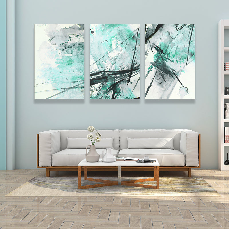 Watercolor Canvas Art for Living Room Abstract Wall Decor in Pastel Color, Multi-Piece Clearhalo 'Art Gallery' 'Canvas Art' 'Traditional' Arts' 1638598