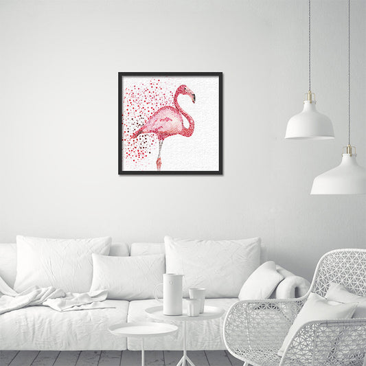 Tropical Flamingo Canvas Print in Pink Living Room Wall Art Decor, Textured Surface Clearhalo 'Art Gallery' 'Canvas Art' 'Kids' Arts' 1638627