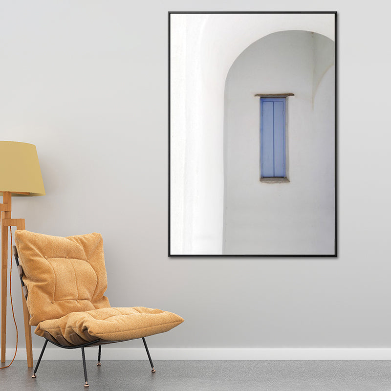 Architecture Dome House Wall Art Industrial Textured Canvas Print in Blue and Grey Blue Clearhalo 'Arts' 'Canvas Art' 1638669