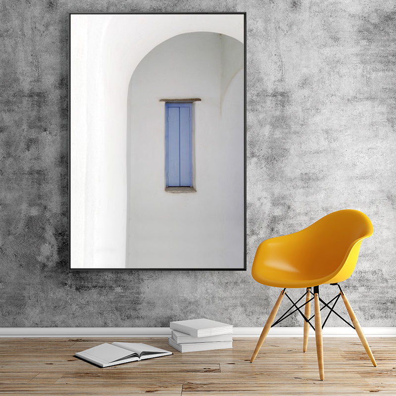 Architecture Dome House Wall Art Industrial Textured Canvas Print in Blue and Grey Clearhalo 'Arts' 'Canvas Art' 1638670