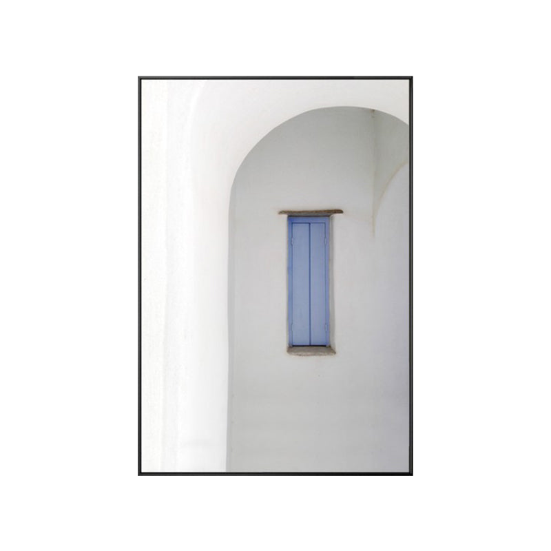 Architecture Dome House Wall Art Industrial Textured Canvas Print in Blue and Grey Clearhalo 'Arts' 'Canvas Art' 1638672