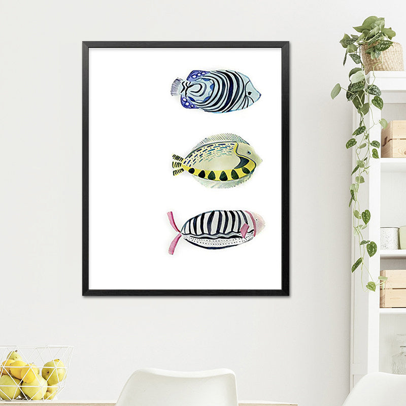 Canvas Textured Wall Art Cartoon Animal Watercolor Drawing Wall Decoration in White Clearhalo 'Art Gallery' 'Canvas Art' 'Kids' Arts' 1638691