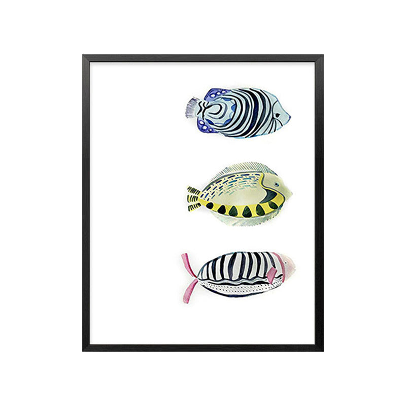 Canvas Textured Wall Art Cartoon Animal Watercolor Drawing Wall Decoration in White Clearhalo 'Art Gallery' 'Canvas Art' 'Kids' Arts' 1638693