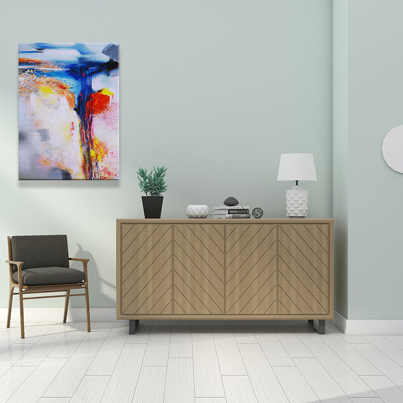 Modern Flow Pattern Wall Art Multicolored Abstract Painting for House Interior Blue Clearhalo 'Art Gallery' 'Canvas Art' 'Contemporary Art Gallery' 'Modern' Arts' 1638718