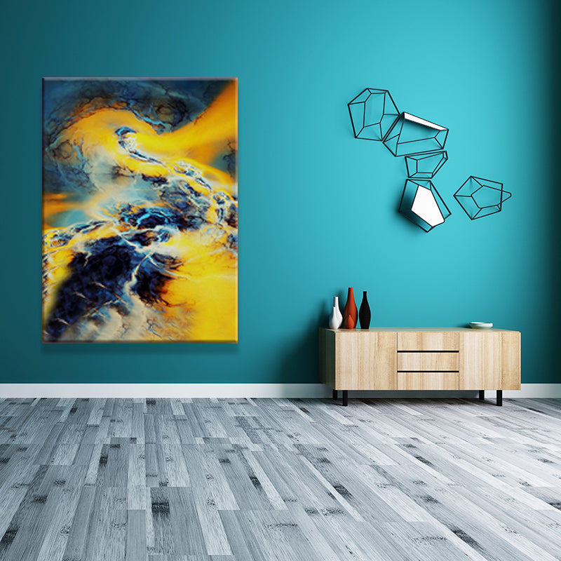 Modern Flow Pattern Wall Art Multicolored Abstract Painting for House Interior Yellow Clearhalo 'Art Gallery' 'Canvas Art' 'Contemporary Art Gallery' 'Modern' Arts' 1638725