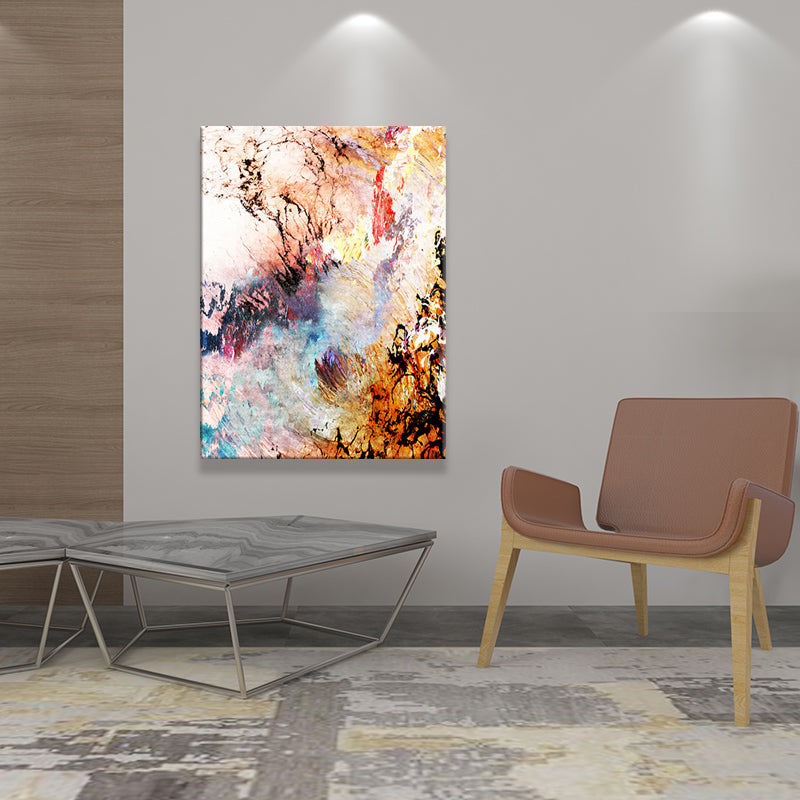 Modern Flow Pattern Wall Art Multicolored Abstract Painting for House Interior Pink Clearhalo 'Art Gallery' 'Canvas Art' 'Contemporary Art Gallery' 'Modern' Arts' 1638732