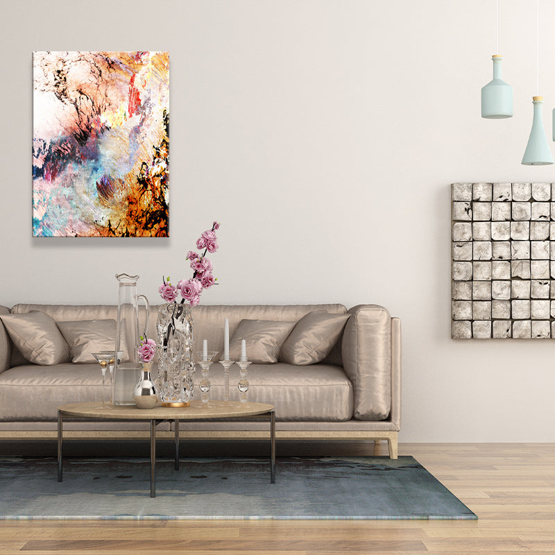 Modern Flow Pattern Wall Art Multicolored Abstract Painting for House Interior Clearhalo 'Art Gallery' 'Canvas Art' 'Contemporary Art Gallery' 'Modern' Arts' 1638733