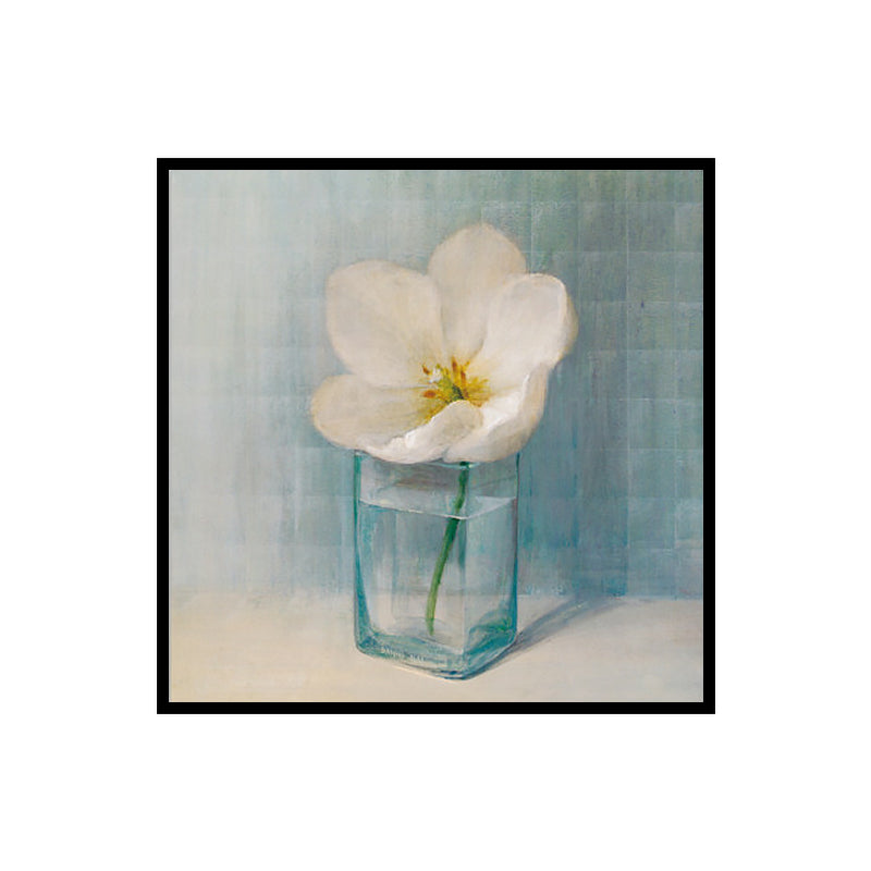 Blooming Bottle Vase Wall Art in White Modern Style Canvas Print for Living Room Clearhalo 'Art Gallery' 'Canvas Art' 'Contemporary Art Gallery' 'Modern' Arts' 1638763