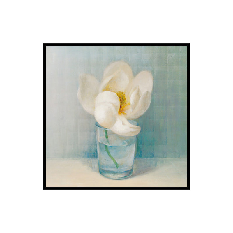Blooming Bottle Vase Wall Art in White Modern Style Canvas Print for Living Room Clearhalo 'Art Gallery' 'Canvas Art' 'Contemporary Art Gallery' 'Modern' Arts' 1638770