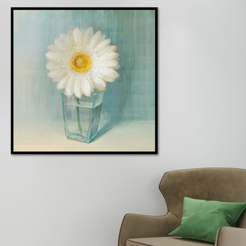 Blooming Bottle Vase Wall Art in White Modern Style Canvas Print for Living Room Green Design 3 Clearhalo 'Art Gallery' 'Canvas Art' 'Contemporary Art Gallery' 'Modern' Arts' 1638774