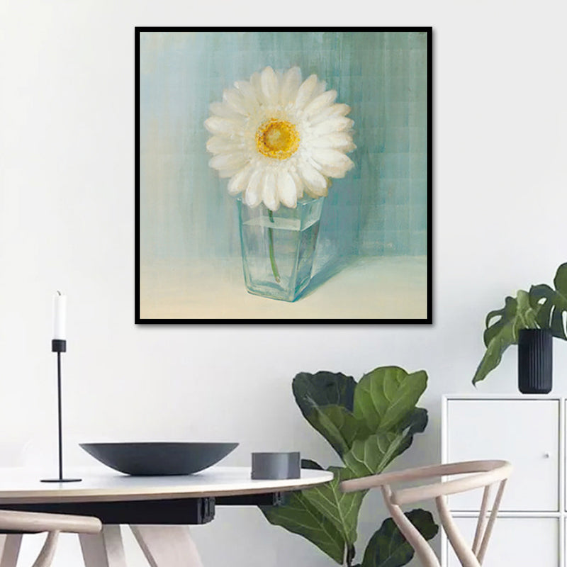 Blooming Bottle Vase Wall Art in White Modern Style Canvas Print for Living Room Clearhalo 'Art Gallery' 'Canvas Art' 'Contemporary Art Gallery' 'Modern' Arts' 1638775