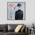 Man without Face Wall Art Black and Pink Surrealism Canvas Print for Sitting Room - Black - Clearhalo - 'Arts' - 'Canvas Art' - 1638822