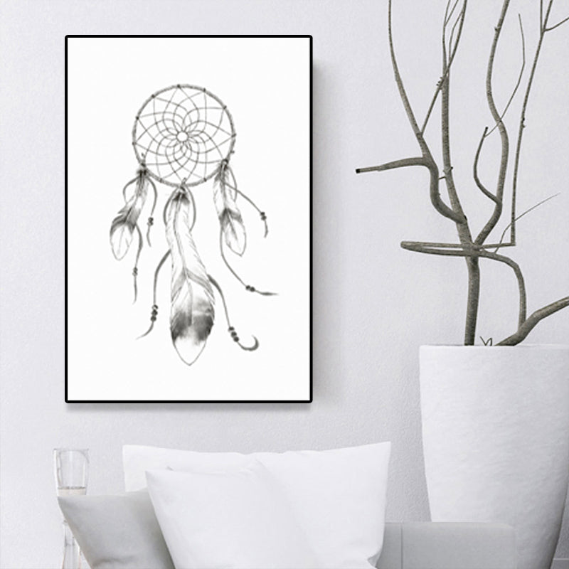 Fabulous Dreamcatcher Wall Decor for Dining Room in Gray, Multiple Sizes Options Clearhalo 'Arts' 'Canvas Art' 1638844