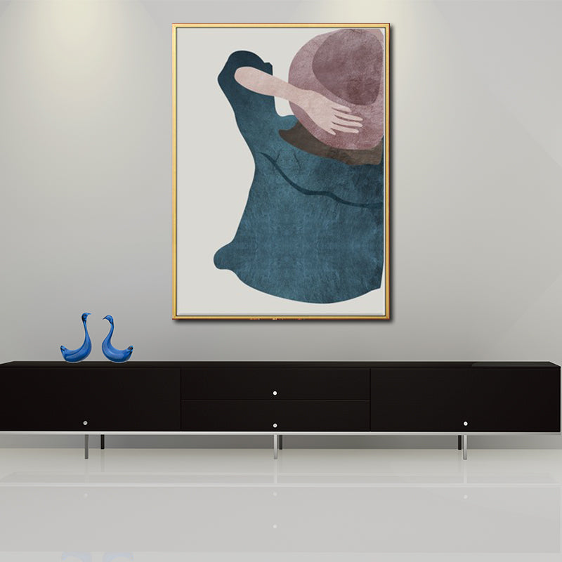 Minimalistic Fashion Girls Wall Art Pastel Color Textured Canvas for Living Room - Clearhalo - 'Arts' - 'Canvas Art' - 1638907