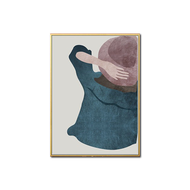 Minimalistic Fashion Girls Wall Art Pastel Color Textured Canvas for Living Room Clearhalo 'Arts' 'Canvas Art' 1638909