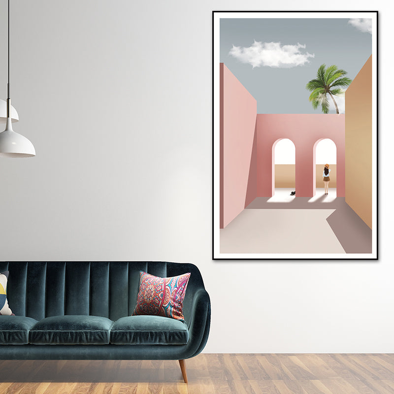 Still Life House Interior Canvas Nordic Textured Wall Art Decor in Light Color for Home Clearhalo 'Arts' 'Canvas Art' 1638943