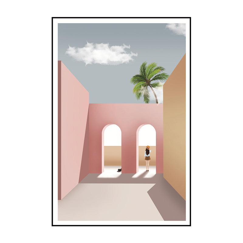 Still Life House Interior Canvas Nordic Textured Wall Art Decor in Light Color for Home Clearhalo 'Arts' 'Canvas Art' 1638944