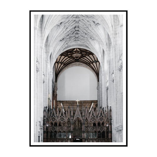 Church Arch Hallway Wall Art Decor Contemporary Textured Wrapped Canvas in White Clearhalo 'Art Gallery' 'Canvas Art' 'Contemporary Art Gallery' 'Modern' Arts' 1638965