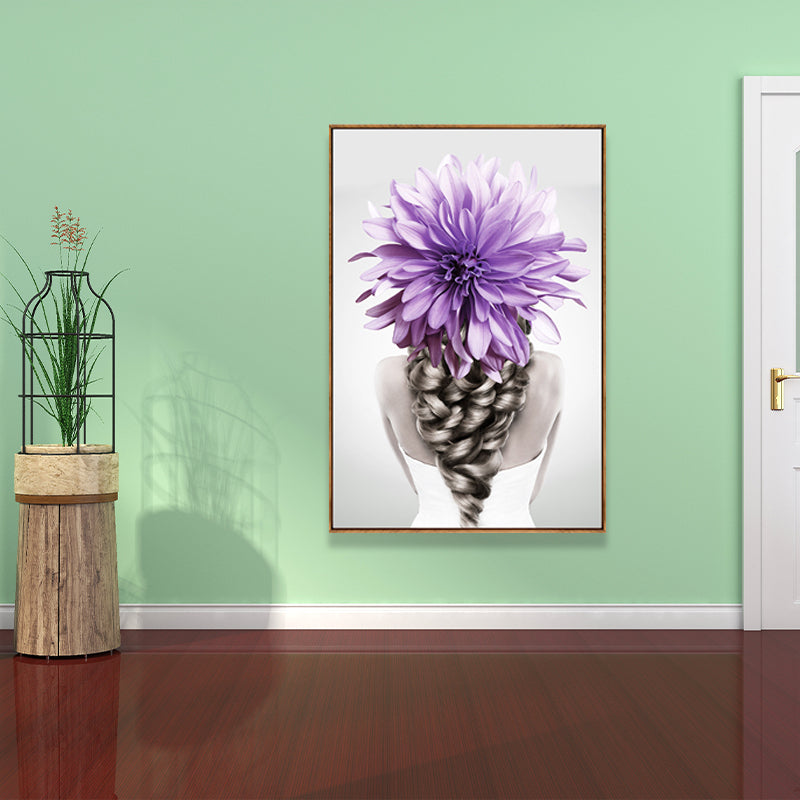 Stylish Woman Wearing Mask Canvas for Girls Bedroom, Light Color, Textured Surface Clearhalo 'Art Gallery' 'Canvas Art' 'Contemporary Art Gallery' 'Modern' Arts' 1639016