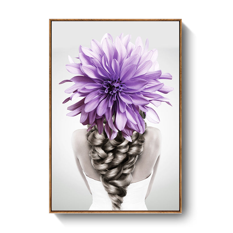 Stylish Woman Wearing Mask Canvas for Girls Bedroom, Light Color, Textured Surface Clearhalo 'Art Gallery' 'Canvas Art' 'Contemporary Art Gallery' 'Modern' Arts' 1639018