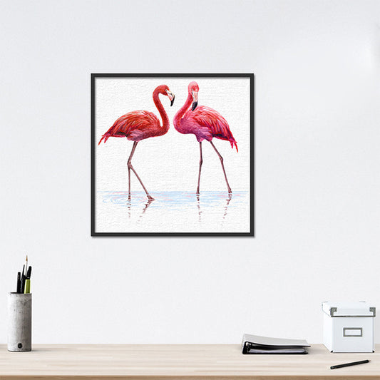 Textured Flamingo Painting Wall Art Canvas Tropical Wall Decoration for Sitting Room Red Clearhalo 'Art Gallery' 'Canvas Art' 'Kids' Arts' 1639162