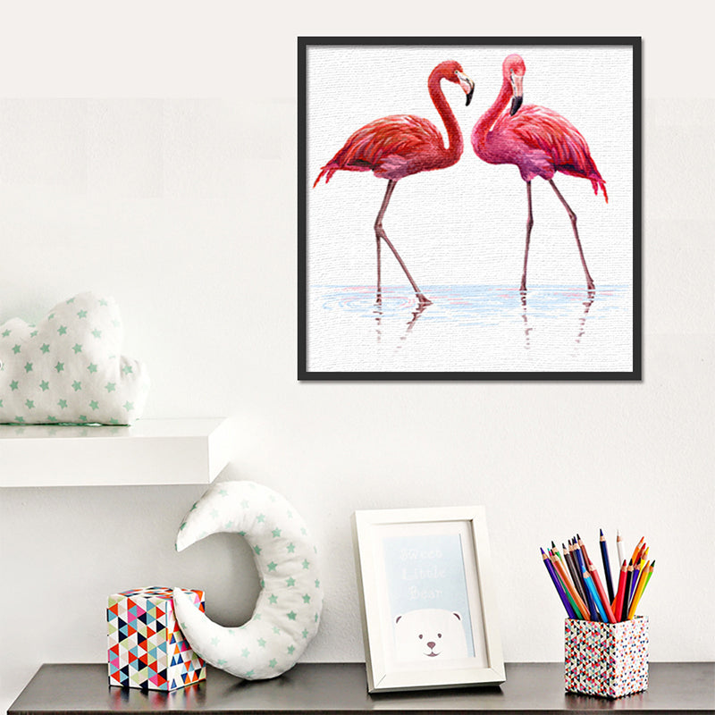 Textured Flamingo Painting Wall Art Canvas Tropical Wall Decoration for Sitting Room Clearhalo 'Art Gallery' 'Canvas Art' 'Kids' Arts' 1639164