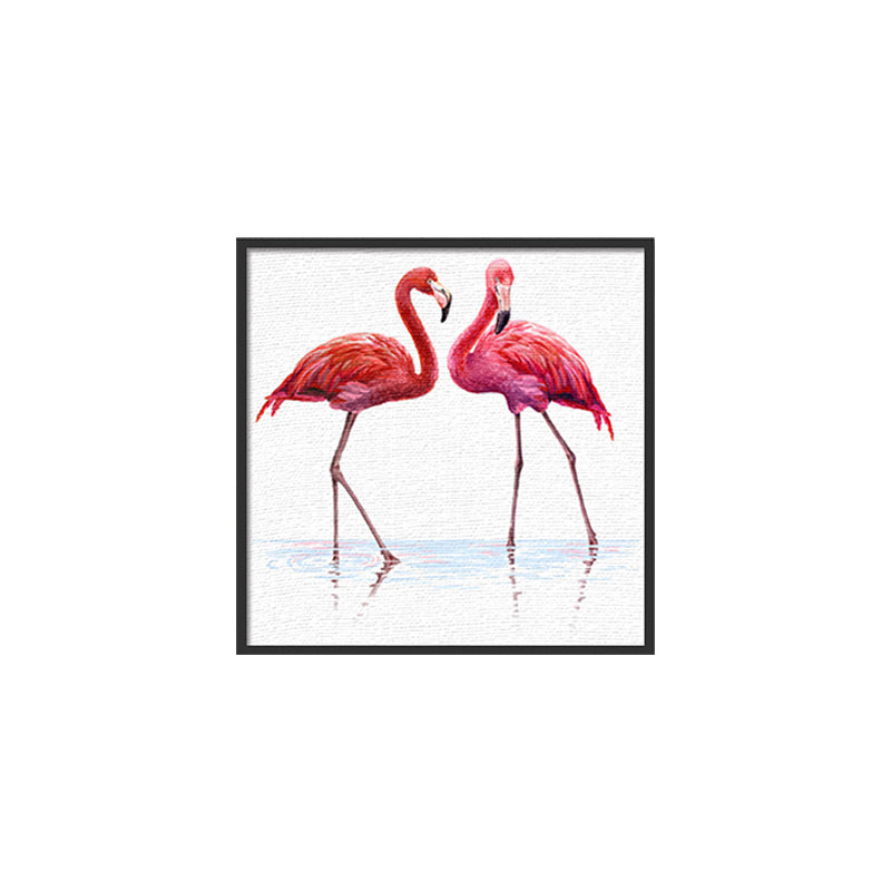 Textured Flamingo Painting Wall Art Canvas Tropical Wall Decoration for Sitting Room Clearhalo 'Art Gallery' 'Canvas Art' 'Kids' Arts' 1639165