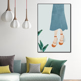 Yellow Nordic Style Canvas Art Woman Wearing Floppy Hat Wall Decor for Girls Bedroom Clearhalo 'Arts' 'Canvas Art' 1639180