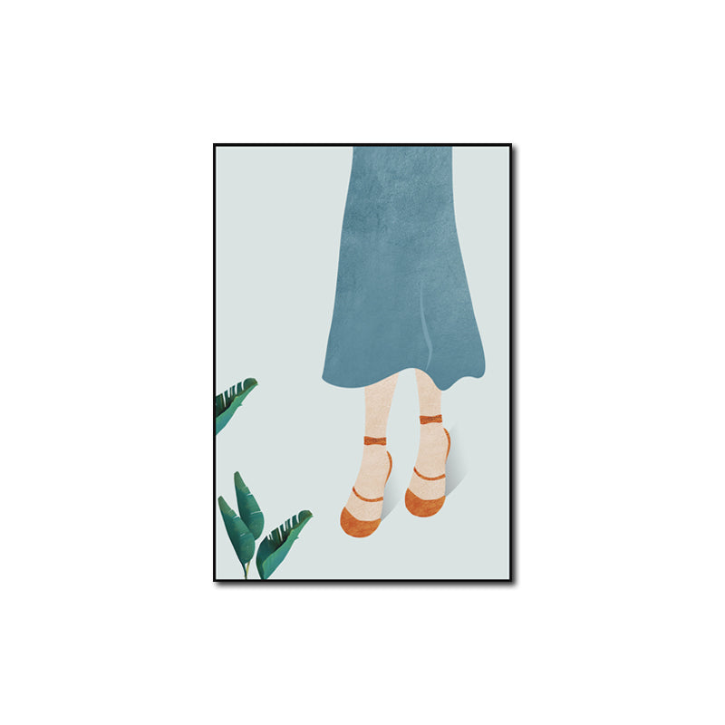 Yellow Nordic Style Canvas Art Woman Wearing Floppy Hat Wall Decor for Girls Bedroom Clearhalo 'Arts' 'Canvas Art' 1639181