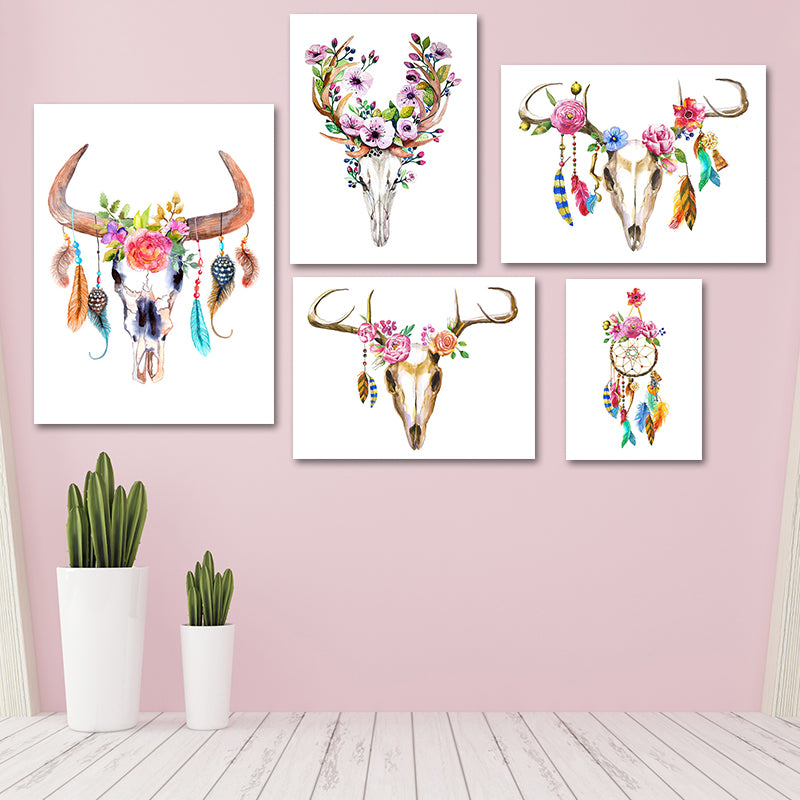 Headwear Painting Canvas Textured Childrens Art Living Room Wall Decoration in White White One Set Clearhalo 'Art Gallery' 'Canvas Art' 'Kids' Arts' 1639206