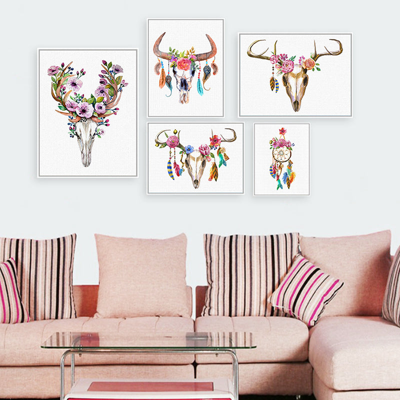 Headwear Painting Canvas Textured Childrens Art Living Room Wall Decoration in White Clearhalo 'Art Gallery' 'Canvas Art' 'Kids' Arts' 1639207