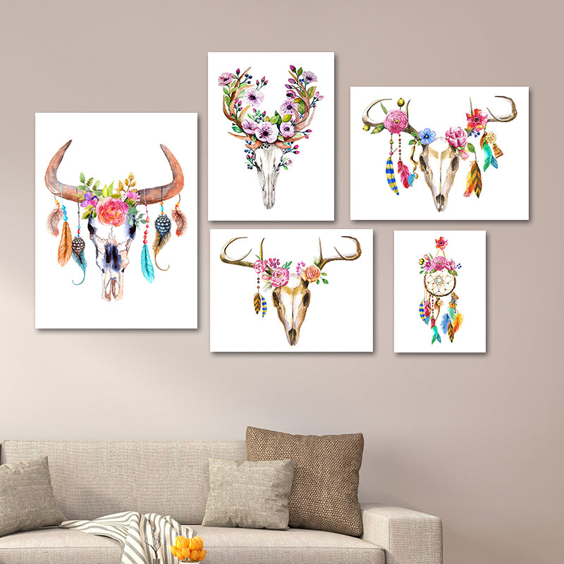 Headwear Painting Canvas Textured Childrens Art Living Room Wall Decoration in White Clearhalo 'Art Gallery' 'Canvas Art' 'Kids' Arts' 1639208