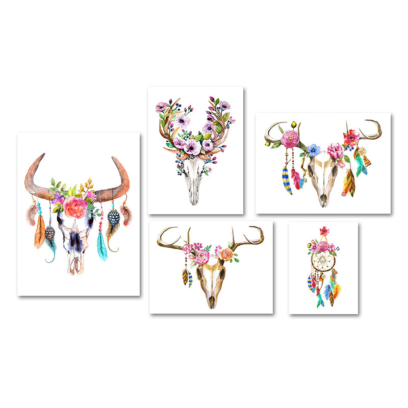 Headwear Painting Canvas Textured Childrens Art Living Room Wall Decoration in White Clearhalo 'Art Gallery' 'Canvas Art' 'Kids' Arts' 1639209